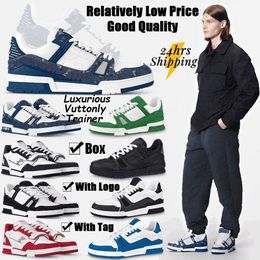 designer shoes Embossed Trainer Sneaker New white black sky blue green denim pink red luxurys mens casual sneakers womens trainers Size 36-45 Golden Slection