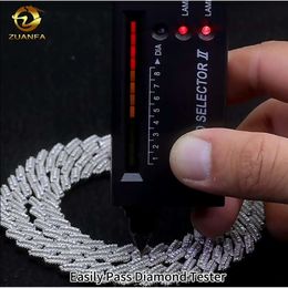 Pass Diamond Tester S 12.5Mm Iced Out Hip Hop Jewellery VVS Moissanite Cuban Link Bracelet Men