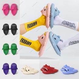 Shark Slides for Women and Men, Cute Shark Slippers Adult Youth Cloudy Summer Soft Lightweight Anti-Slip Thick Sole Beach House Cloud Cushioned Shower Slide Sandals