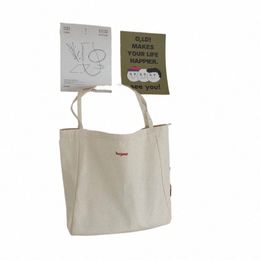 canvas Bag High Quality Reusable Shop Bag Simple Casual Daily Use Handbag Shoulder Bags Portable Shopper Bag Folding Totebag V7M9#