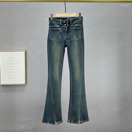 Women's Jeans Denim Bell-Bottom Pants 2024 Autumn High Waist Slim Elastic Woman Skinny Jean Sexy Trousers Mujer