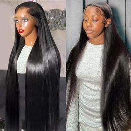 Poker Face 250% HD 13x6 40 Inches Bone Straight Lace Frontal 13x4 Front Human Hair s 5X5 Glueless Ready To Go Wear 240402