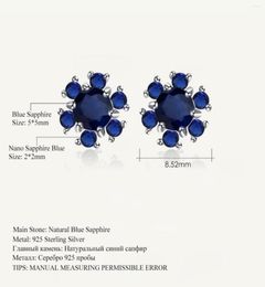 Stud Earrings GEM39S BALLET 141Ct Natural Diffusion Sapphire Gemstone 925 Sterling Silver Flower For Women Fine Jewelry7301200