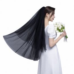 short Tulle Wedding Veils Two Layer With Comb Bridal Veil for Bride Veils P6fa#