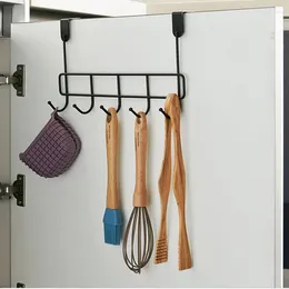 Hooks Over Cabinet Door Hanger 5 Organizer Rack - Wardrobe Kitchen Hook