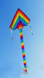 100170 Cm 30 Pcs Whole Colorful Rainbow Long Tail Nylon Outdoor Kites Flying Toys For Children Kids Without Control Bar And L1120015