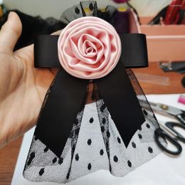 Bow Ties Retro Mesh Rose Tie Women's Professional Dress Shirt Sweater Collar Brooch Accessories Fashionable Handmade High-end Gifts