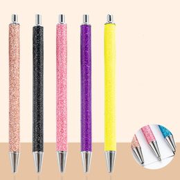 Gold Powder Press Ballpoint Pen for Office Students and Girls Press Flash Powder Wrap Pen Metal Ballpoint Pen