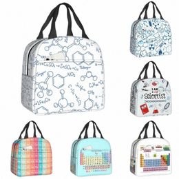 science Chemistry Pattern Insulated Lunch Bags for Women Biology Resuable Thermal Cooler Food Lunch Box Work School Travel H9fl#