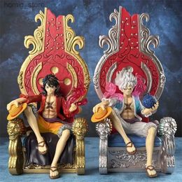 Action Toy Vigures Anime One Nika Throne Luffy Cartoon Action Action Action Toys Toyblible Doll Desktop Ornaments Kids Xmas Gifts Y240415