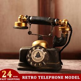 Vintage Creative Telephone Model Antique Ornament Craft Home Decoration Kid Gift Excellent Craftsmanship Well Durability 240408