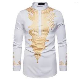 Men's Casual Shirts Brand Fashion High Quality Shirt Men African Africani Hippie Tops Formal Luxury Mens Mexican