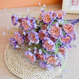 Decorative Flowers Colorful Butterfly Flower Simulation Bouquet Decoration Pink Artificial Wedding Silk