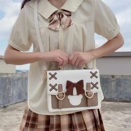 Backpack Lovely Japan Style Lolita Girl JK Backpacks Cute Students Bowknot Heart Bear Buckle Shoulder Bags Briefcase HandBags