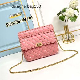 Chain Bags Star Lock Designer Square Style Sheepskin Small Bag Casual Shoulder Buckle One Rivet Womens High-quality Crossbody Stud Vallen XSSP