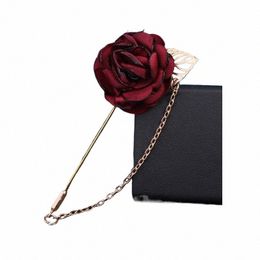 wedding Corsage Men Brooch Pin Groomsmen Boutniere Fabric Rose Camellia Fr Groom Boutnieres Wedding Decorati Accory Z2HX#