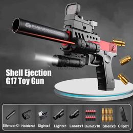 Gun Toys Shell Ejection G17 Soft Bullet Toy Gun Desert Eagle Airsoft Pistol Foam Launcher for Kids Boys Gift CS Shooting Games 240417