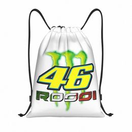 rossi Drawstring Backpack Women Men Gym Sport Sackpack Foldable Shop Bag Sack Y6Ma#