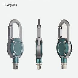 T.MAGICIAN Creative luxury Retractable Keychains 360 Rotate Quick Release for Car Keys Gift for Man Woman 240402