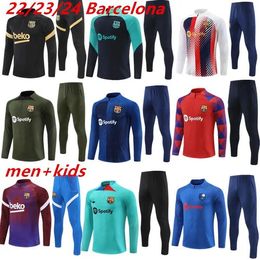 24 25 Soccer Jacket Barcelona Training Wear Soccer Jersey Football Jacket Set Training Clothes Suits Aldult And Kids 23 24 25 Half Zip Jacket