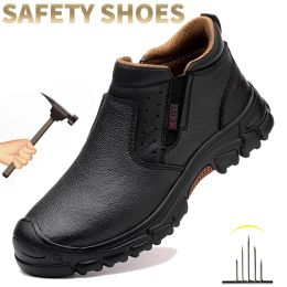 Boots New Composite Toe Shoes Kevlar Fibre Outdoor Safety Protective Shoes Men's Indestructible Work Shoes Fashion Welders Work Boots