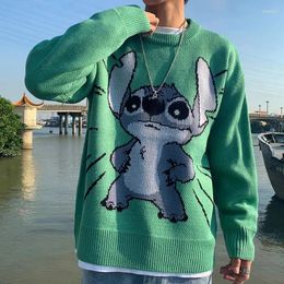 Men's Sweaters 2024 Spring And Autumn Loose Lazy Sweater Cute Cartoon Printed Funny Men Korean Edition Handsome Knitted Shirt Long Sleeved