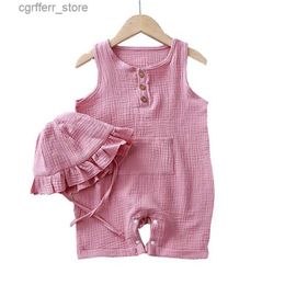 Rompers Baby Boys Girls Clothes+ Hats Newborn Summer Romper Infant Cotton Short Sleeve Jumpsuit 0-24 Month L410