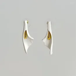 Dangle Earrings European And American Calla Lily White Flower Exquisite Artificial Gifts For Girls