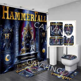 Shower Curtains Hammerfall Band 3D Print Curtain Waterproof Bathroom Anti-slip Bath Mat Set Toilet Rugs Mats Home Decor H03