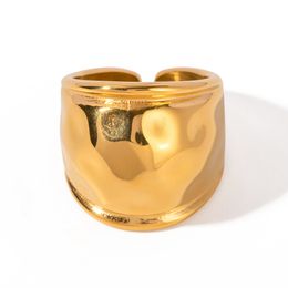 18K gold stainless steel/chubby large exaggerated lips double-sided ring for women's accessories