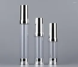 Storage Bottles 20ml Plastic Silver Airless Bottle Lotion Emulsion Serum Foundation Essence Toner Liquid Spot Removal Skin Care Cosmetic