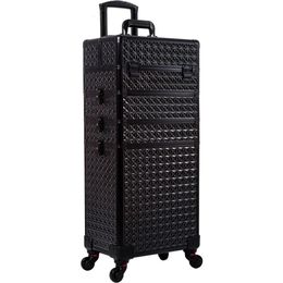 Professional Makeup Train Case Aluminium Cosmetic Rolling Extra Large Trolley Travel Organiser 5 in 1 240416