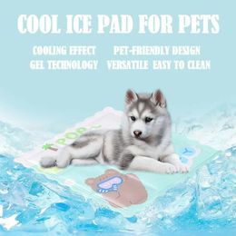 Summer Cooling Ice Pad for Pets Cartoon Cute Dogs Cats Sleeping Cool Bed Breathable Comfortable Washable Pet Mat Supplies Q5L6 240416