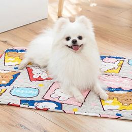 Pet Summer Cool Carpet Dog Ice Pads Small And Medium Dogs Sleep Special Cotton Cat Sleeping Nonslip Mats 240416