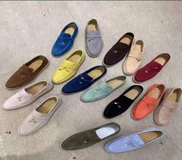 Fashion Casual Flat Shoes Soft Bottom Women Loafers Walk Lady Lazy Business Autumn Leather Highend Metal Buckle Outsole Car Comfo3963225
