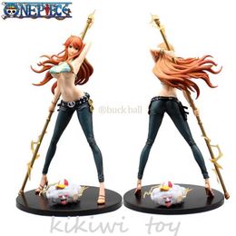 Figure di giocattolo d'azione 37 cm One pezzo Figura anime GK Hunter Fan Nami Bikini Action Figura PVC Figurina Statue Modello di statue collettibile GIFTS ORNAGGIO GIFTS Y240415