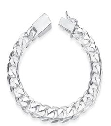 s 925 Sterling Silver Men 11 Figaro Chain 10MM Bracelets Fashion Costume Bracelets Jewelry Whole for menwomen4911435