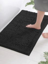 Carpets Waterproof Kitchen Carpet For Floor Anti Slip Entrance Doormat Chenille Water Absorbent Bath Mat Toliet Bathroom Rug Black Grey