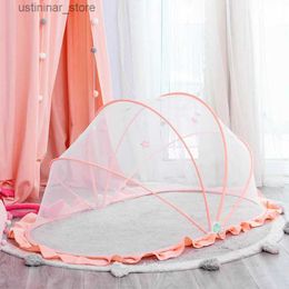 Baby Cribs 1PC Foldable Baby Mosquito Net for Most Crib Newborn Travel Sleep Bed Breathable Netting Canopy with Lace Trim for 0-3Y Children L416