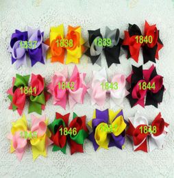 Girls039 3 inches doublecolor grosgrain ribbon Hair Bows Clips Accessories Boutique Hairpins Headwear Princess Barrettes 20pcs6678911