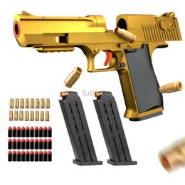Gun Toys Desert Eagle Toy Gun Shell EjectionAirsoft Pistol Soft Foam Bullet Outdoor CS for Boys Girls Shooting Game Bitthday Gift 240417