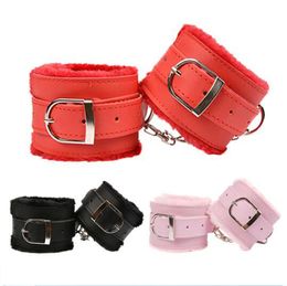 Adult Sex Products Black Red Pink PU Leather Handcuffs Restraints Bondage Erotic Sex Toys For Woman Couples Restraints Slave Game5412708