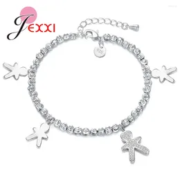 Link Bracelets TOP Quality Brand Friendship For Children'S /Women Bangles With 925 Sterling Silver Bead Charm DIY Jewellery Accessorie