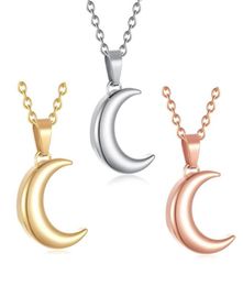 Pendant Necklaces Cremation Jewellery For Ashes Moon Urn Necklace Stainless Steel Memorial Lockets Keepsakes Fill Kit4469461