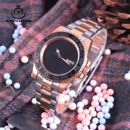 Wristwatches MINUTESECOND NH36 Rose Gold Watch Dial 10BAR Waterproof Automatic Mechanical Movement 40mm Sapphire Crystal Man