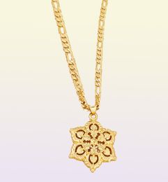 Ethiopian Pendant Necklace Gold Filled Jewelry Chain Yellow Gold Color African Jewellery Fashion Women6611318