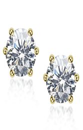 Sterling Silver S925 1CTPair Moissanite Diamond Earring Women Wedding Engagement Earrings DVVS1 18K White Gold Plated Hip Hop7566895