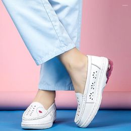 Casual Shoes Zapatos De Mujer Plataforma Fashion Chunky Women Shoe Breathable Sneakers Soft Leather White Female Flats