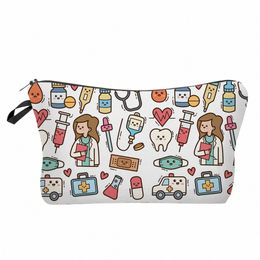 nurse Medical Equipment Printed Women's Cosmetic Bags Accories Storage Box Pencil Case Portable Travel Bags Makeup Tool Bag A20i#