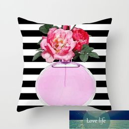 Designer Top Factory Direct Supply Perfume Bottle Series Pillow Classic Style Pillow Peach Skin Fabric Pillows Cover Logo Wholesale
